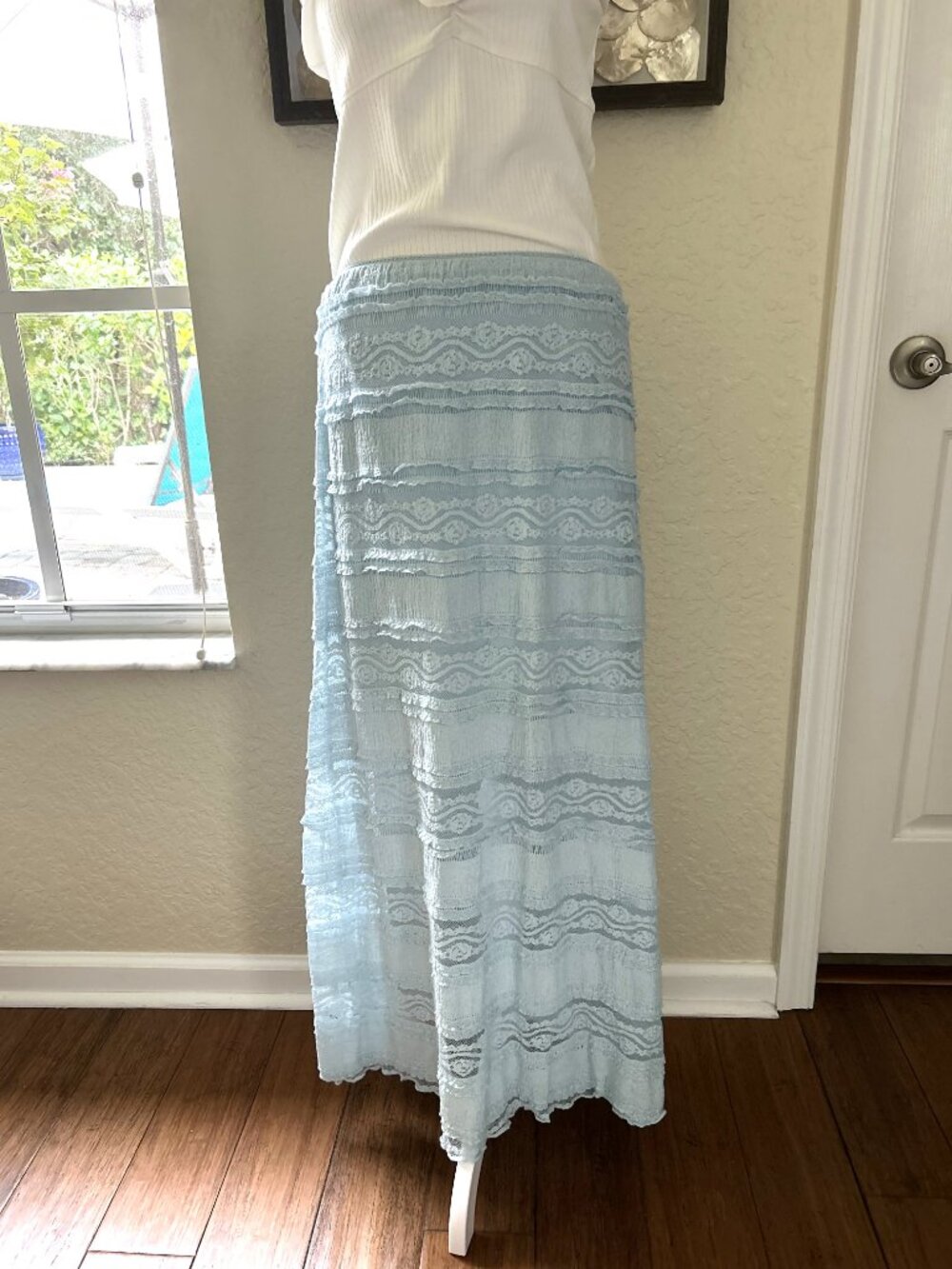 NWT American Eagle Baby Blue Lace Maxi Skirt